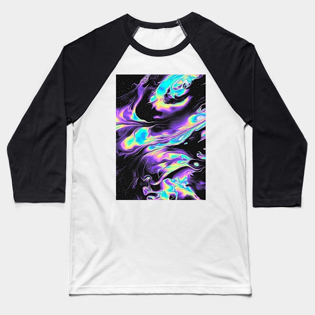 Neon Purple & Blue Pattern Baseball T-Shirt by Alexander S.